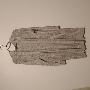 Gray duster length soft cardigan
